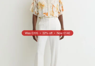 Next Reiss Ivory/Pink Louisa Floral-Print Lace-Trim Blouse - 32% Off in Ireland