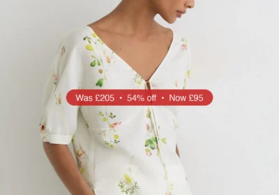Next Reiss Ivory Quinny Linen-Blend Floral-Print Top - 54% Off in Ireland