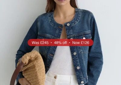 Free ad: Next Reiss Mid Blue Medora Collarless Cropped Jacket - 48% Off in Ireland. Next Reiss Mid Blue Medora Collarless Cropped Jacket - 48% Off in Ireland