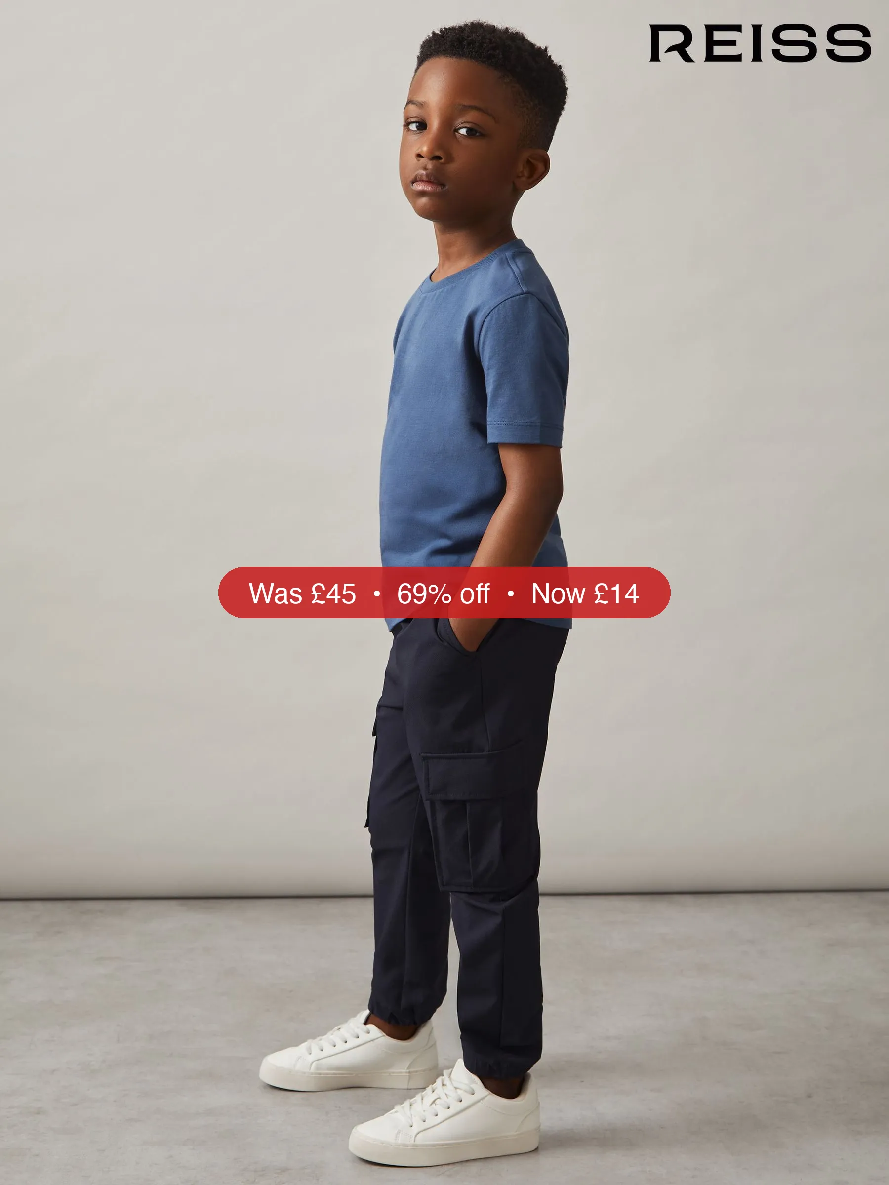 Next Reiss Navy Lucian 3-9 yrs Technical Drawstring Trousers – 69% Off