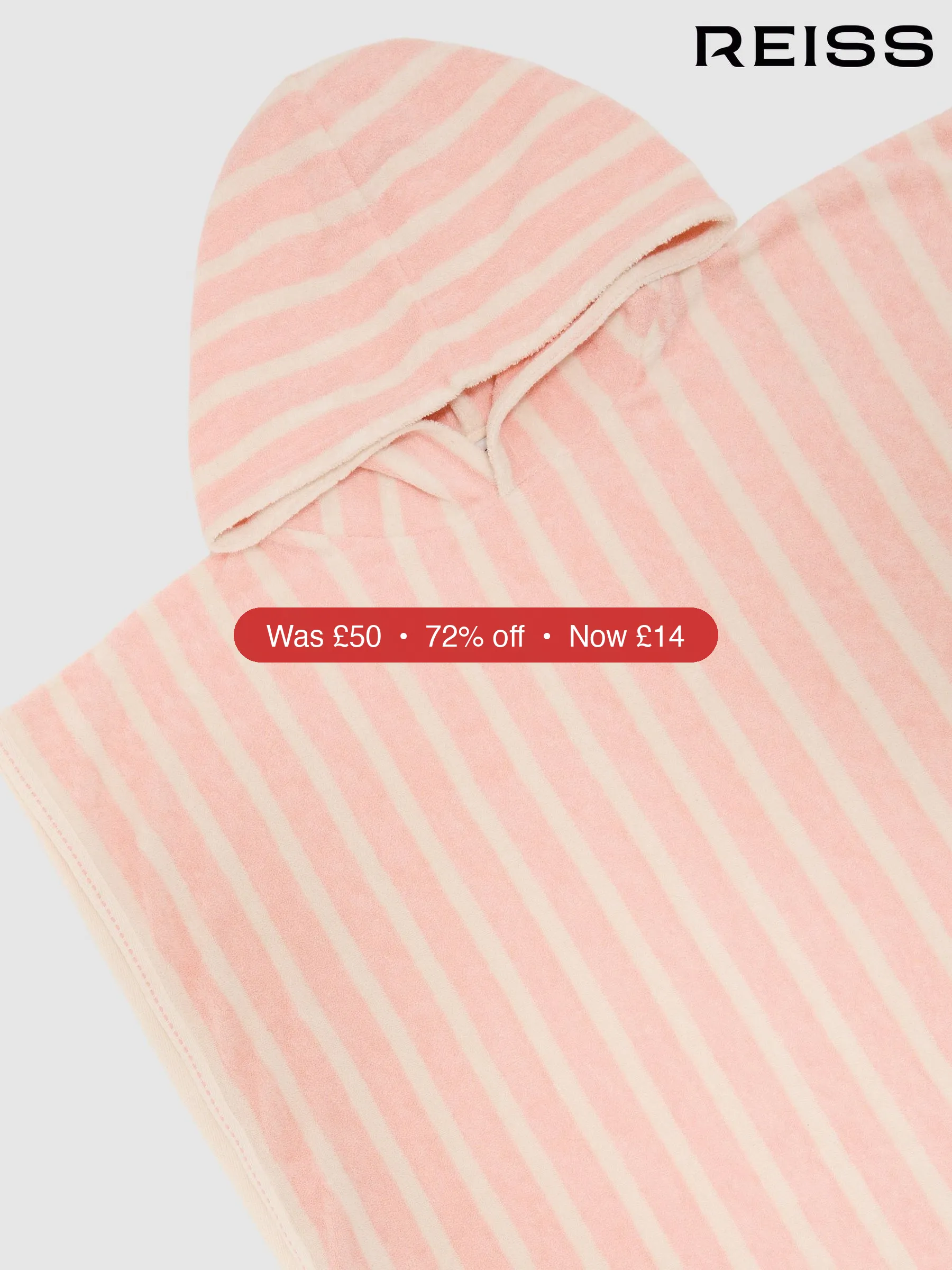 Next Reiss Peach Dune 9-13 yrs Striped Hooded Towel Cape – 72% Off