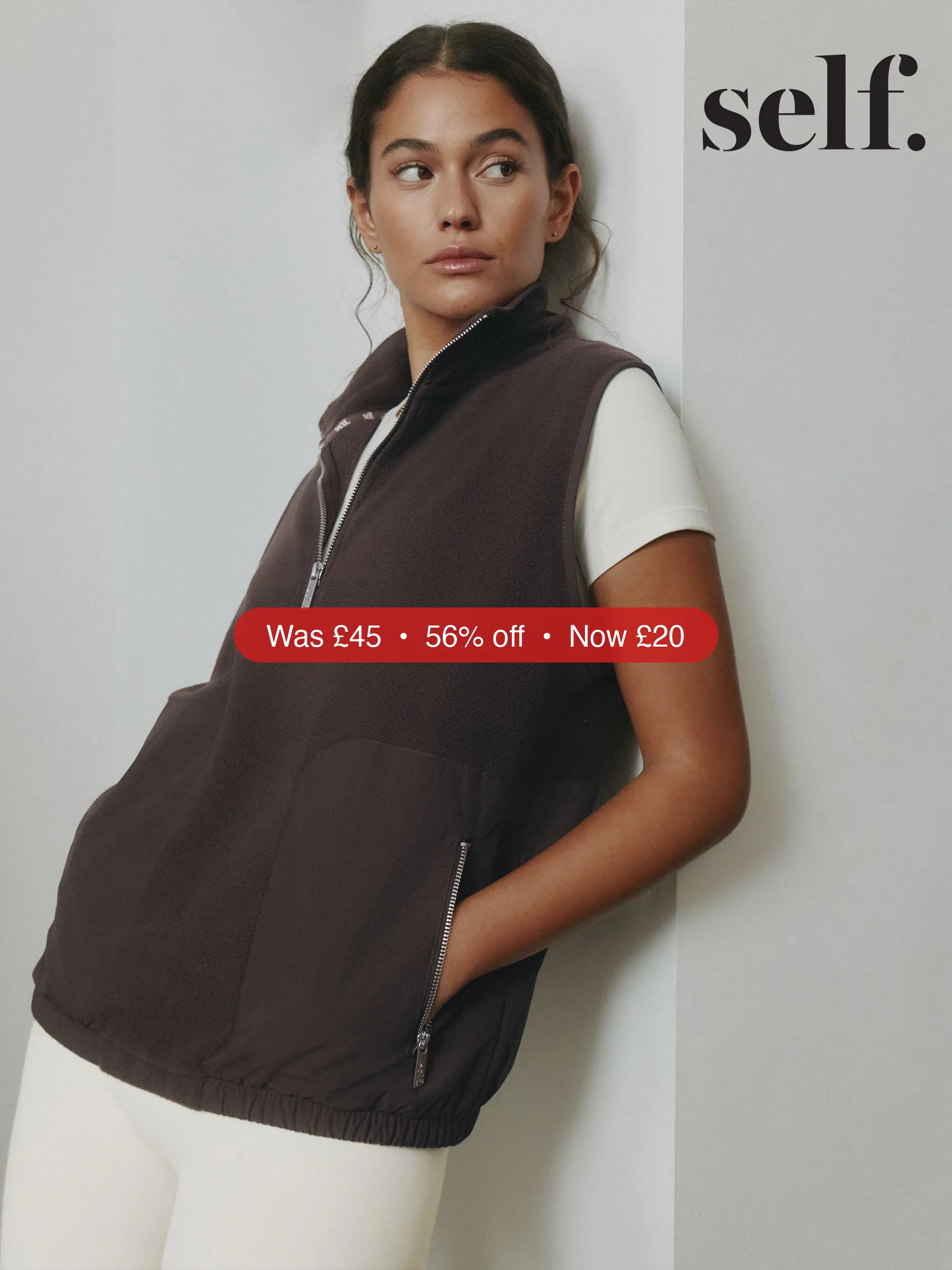 Next self. Chocolate Brown Microfleece Gillet – 56% Off