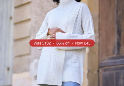 Next Seraphine White Ivory Premium 100% Wool Maternity & Nursing Longline Jumper - 66% Off in Ireland