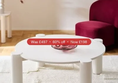Next White Tube Leg Wood Veneer Coffee Table - 60% Off in Ireland