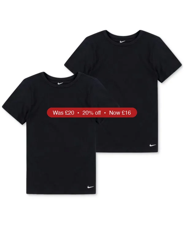 Nike Boys’ 8-20 Crew Undershirt, 2-Pack – 20% Off