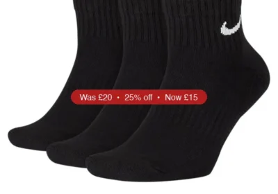 Nike Men's 3-Pk. Quarter Ankle Socks - 25% Off in United States