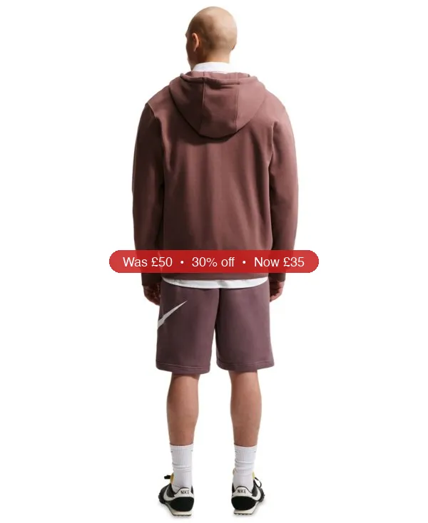 Nike Men’s Club Brushed Fleece Shorts – 30% Off