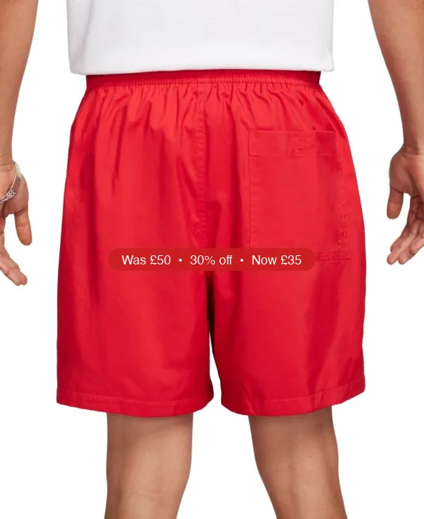 Nike Men’s Club Flow Relaxed-Fit Drawstring Shorts – 30% Off