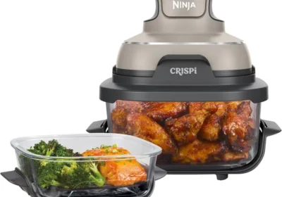 Ninja CRISPi Freidora Portátil, 3.8L, 4 en 1, Aire Frío, Asaado, Mantén Caliente y Parrilla, Compacta, Incluye 2 Contenedores de Vidrio Removibles in Portugal