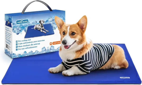 Nobleza – Mat rafraîchissant pour animaux de compagnie, gel auto-refroidissant non toxique, 65 x 50 cm, Bleu M