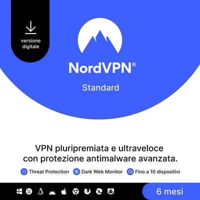 NordVPN Standard: 10 Dispositivi, 6 Mesi – Cybersecurity a Prezzo Scontato