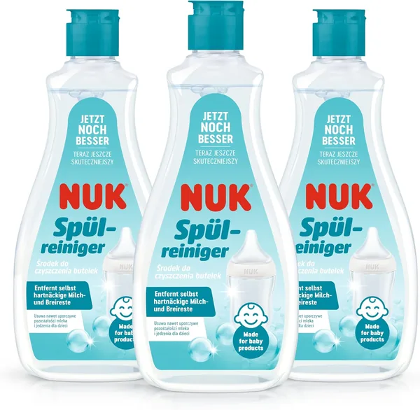 NUK Bottelreiniger | 500 ml | Ideal för rengäming av babyflaskor, dämpare och tillbehör | utståndsfria tänkemiddel | neutral pH