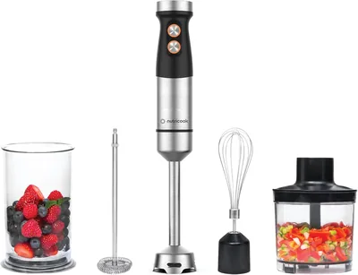 Nutricook 1200W Hand Blender – 700ml Beaker & 500ml Bowl, Stainless Steel Blades – 28% Off