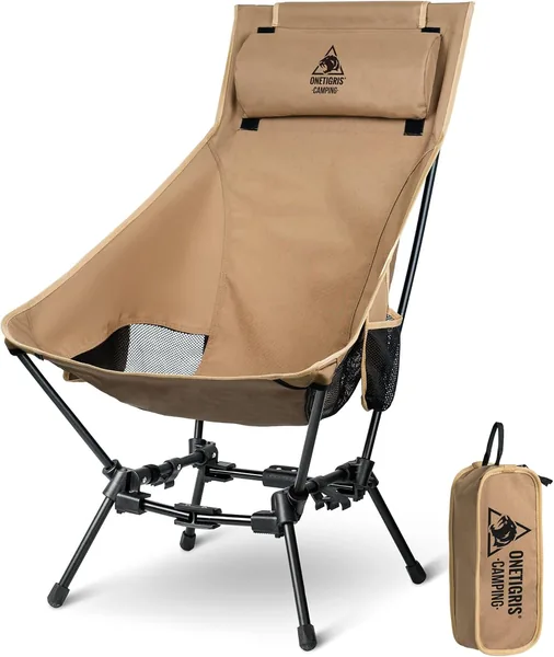 OneTigris DRAGONHIDE Campingstol med hög räcking, 150KG, svart, Best Deal