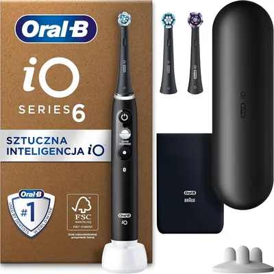 Oral-B iO 6 Czarna szczoteczka elektryczna z akcesoriami
