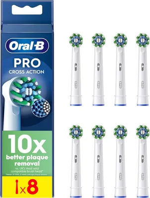 Oral-B Pro Cross Action Końcówki do Szczoteczek Elektrycznych, Pakiet 8 Szt. | Najlepsza Cena