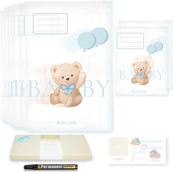 Ospedale di peluche Wellode 8, 6 grandi e 2 piccoli – Borse per il cambio del bambino riutilizzabili per la nursery e i viaggi – Regalo