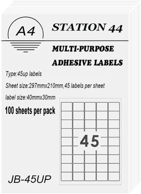 Pack of 2-45 UP 100 A4 Sheets Barcode Adhesive Label Best Deal