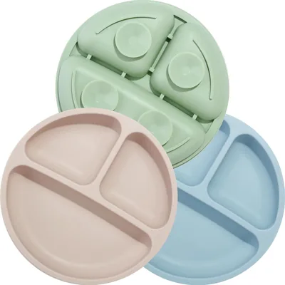 PandaEar Paquete de 3 Platos para Niños Pequeños con Succión, Silicona, Sin BPA, 100% Grad A – Best Deal