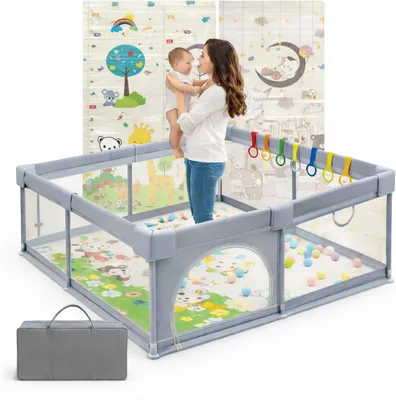 Parvuli Baby Playpen 120 x 120 cm – Playpen con 6 Asas y Alfombra acolchada – Mejor Oferta