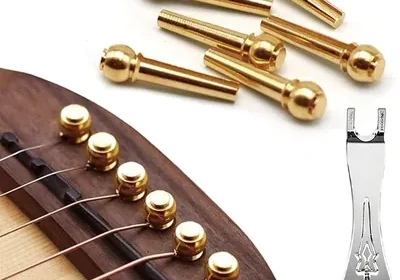 Pasadores de puente de guitarra, 6 piezas, pasador de extremo de latón puro para guitarra acústica, 6 cuerdas, clavijas de cl in Mexico