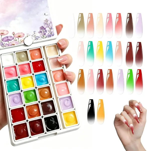 Patting Gel – 24 Olika Färger UV-LED-Härdande Högpigmenterad, Målningsgel Palett, för Kvinnor och Flickor, Best Deal