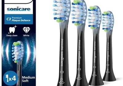 PHILIPS Sonicare C3 Premium Plaque Defence, äkta tandborsthållare, svart, 4-pack, HX9044/88 - 12% Off in Sweden