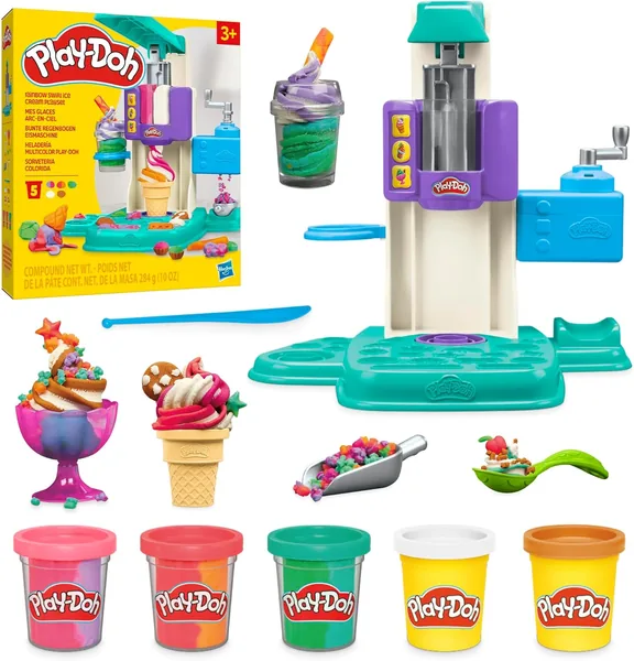 Play-Doh Il mio Gelato Arcobaleno, Set Creativo con Macchina per Gelati, Regalo per Bambini e Ragazze di 3+ Anni