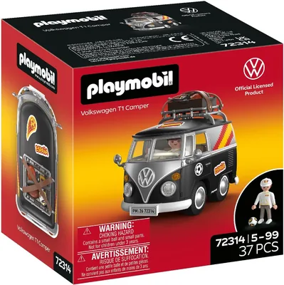 Playmobil Volkswagen T1 Camper ESP Edición | Camión Retro Ícono con Equipo Deportivo, Portaequipajes y Calcomanías
