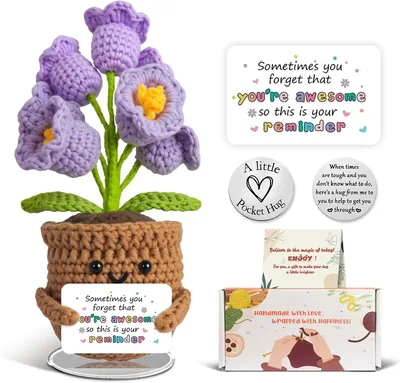 Pocket Hug Crochet Flowers Lucky Support Gift – Lily of the Valley Decor