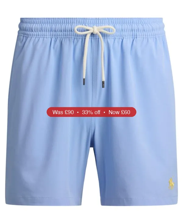 Polo Ralph Lauren Men’s 5.75-Inch Traveler Classic Swim Trunk – 33% Off