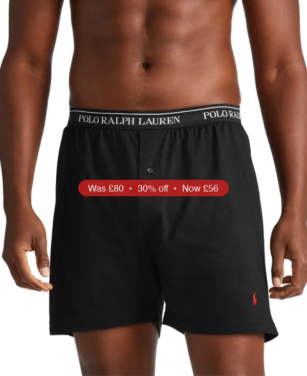 Polo Ralph Lauren Men’s 5-Pack Classic-Fit Cotton Knit Boxers – 30% Off