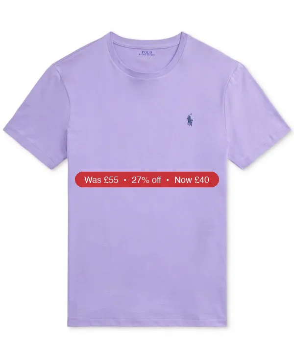 Polo Ralph Lauren Men’s Classic-Fit Crewneck T-Shirt – 27% Off
