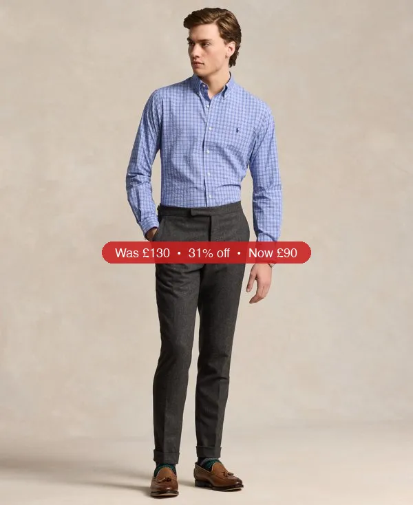 Polo Ralph Lauren Men’s Classic-Fit Plaid Stretch Poplin Shirt – 31% Off