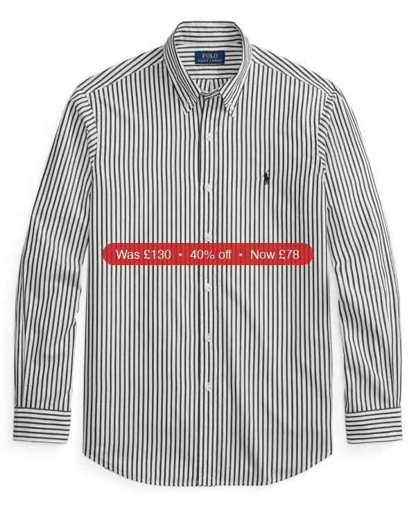Polo Ralph Lauren Men’s Classic-Fit Striped Broadcloth Shirt – 40% Off
