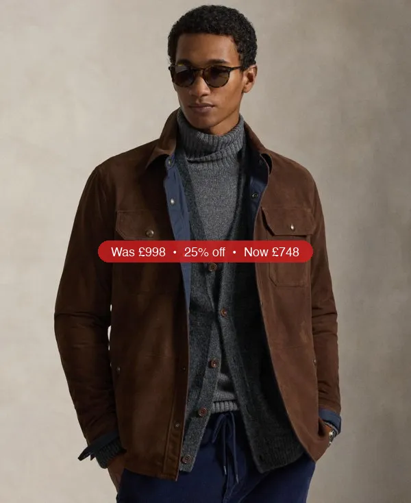Polo Ralph Lauren Men’s Reversible Suede-Taffeta Shirt Jacket – 25% Off