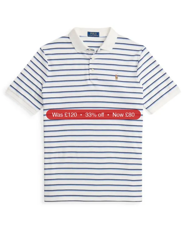 Polo Ralph Lauren Men’s Short-Sleeve Classic-Fit Stripe Polo Shirt – 33% Off