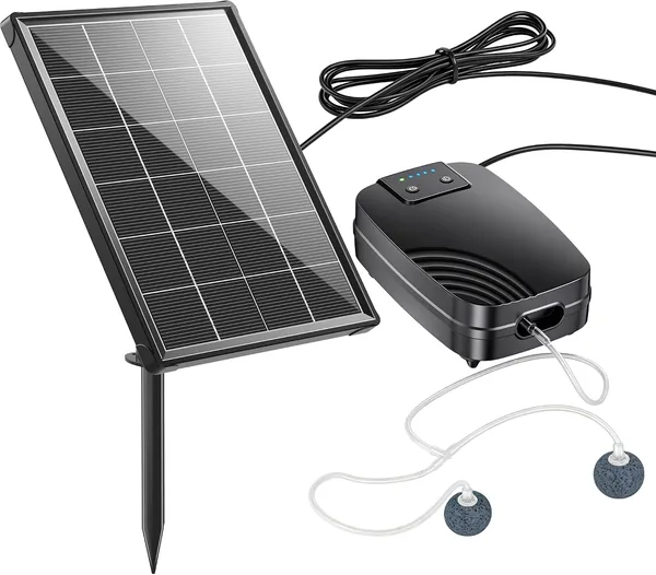 POPOSOAP 4W Solarpondlüfter mit 2200 mAh Akku und Solarmodul, 3 Betriebsarten – 17% Rabatt