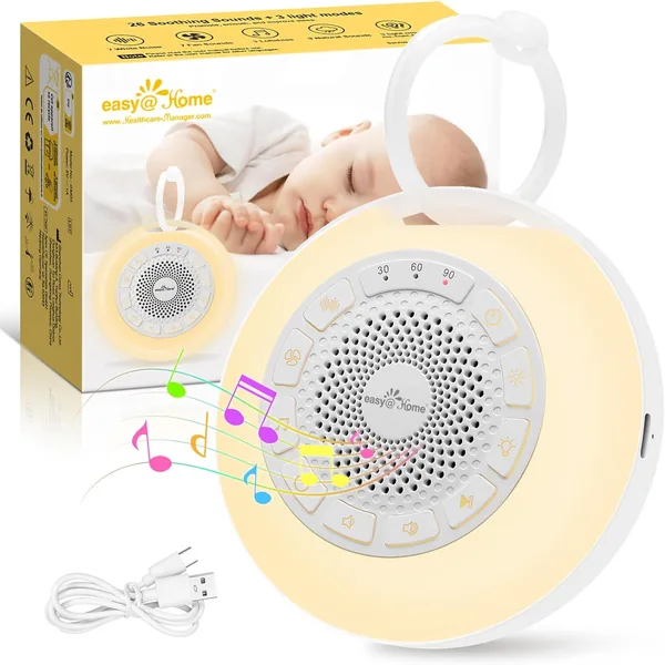 Portabel väderlåtmaskina för barn: Easy@Home 26 Medeltida Musikala Ljud med Nattenlytta för Barn och Vuxna att Sova – 24% Off