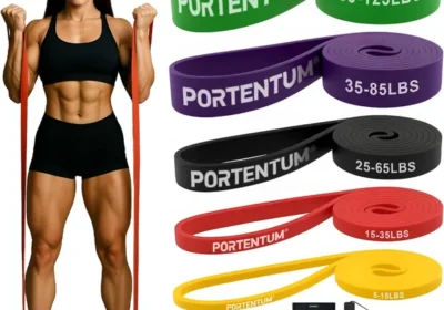 Portentum Gomas Elásticas para Musculación - Set de Bandas de Resistencia con 4 o 5 Niveles de Intensidad, Asas, Anclaje para Puerta y Fundas (5% de Descuento) in Portugal