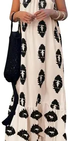 PRETTYGARDEN Women Summer Dress One Shoulder Printed Boho Beach Dress in Singapore