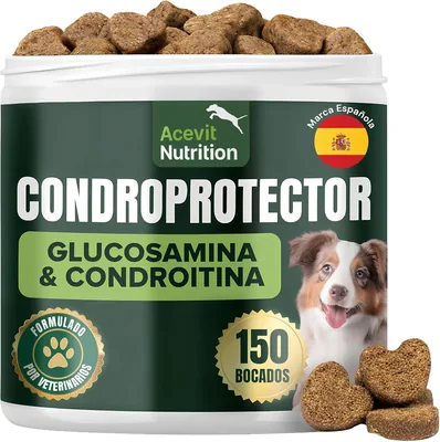 Protector de Cartílagos para Perros, 150 Unidades, 100% Natural, Antiinflamatorio, Articulaciones y Cartílago, Contra la Artritis con Colágeno, G