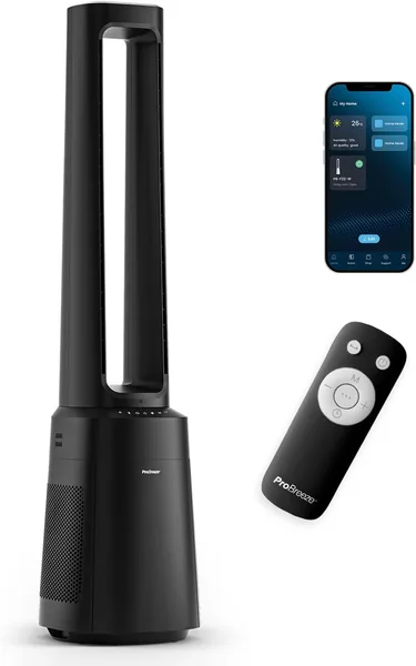 Purificateur d’air colonne Pro Breeze OmniAir, 105 cm, silencieux, tour avec filtre HEPA, Wi-Fi, télécommande, 10 vitesses, oscillant 75° – Meilleur Prix