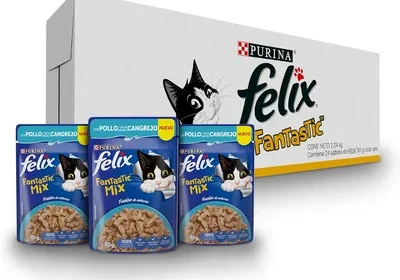 Free ad: Purina Felix Fantastic Mix Adulto Todos los Tamaños Sabor Pollo y Cangrejo (24pack de 85g) - 20% Descuento in Mexico. Purina Felix Fantastic Mix Adulto Todos los Tamaños Sabor Pollo y Cangrejo (24pack de 85g) - 20% Descuento in Mexico