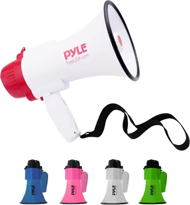Pyle Megáfono Altavoz Portátil con Sirena Integrada, 730 MTS de Alcance, 30W Compacto. ¡10% Off!