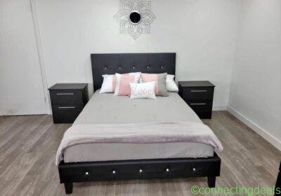 Queen Black Bedroom Set no mattress in Miami