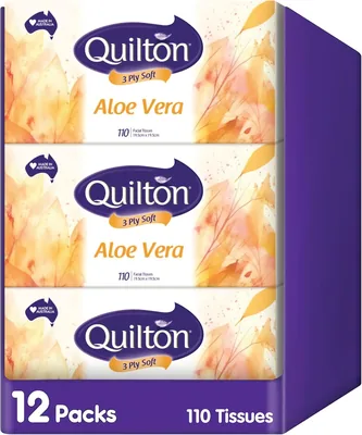 Quilton 3-Ply Aloe Vera Facial Tissues 12 Boxes Best Deal