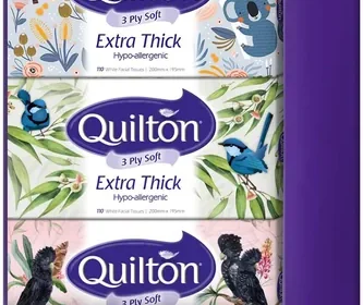Quilton 3-Ply Extra Thick Facial Tissue 12 Boxes Best Deal in Australia