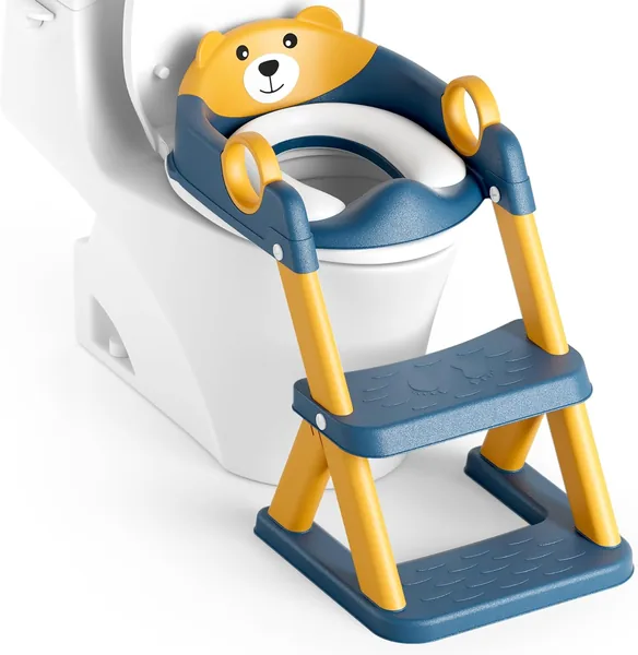 Rabb 1° Ridutore di WC per Bambini, Seduta Sollevata per Ragazzi e Ragazze, Piattaforma Antiscivolo Anti-Spruzzi, Blu Giallo – Sconto del 12%