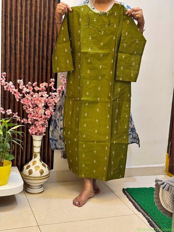 Raw silk kurti with lining